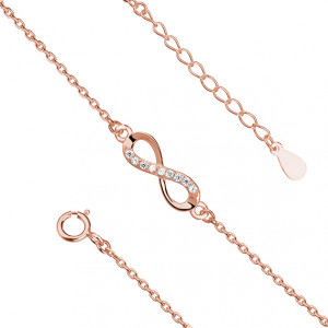 Bratara argint placata cu aur roz infinit cu pietre DiAmanti Z1107B_RG-DIA (Argint 925‰ 1,4 g.)